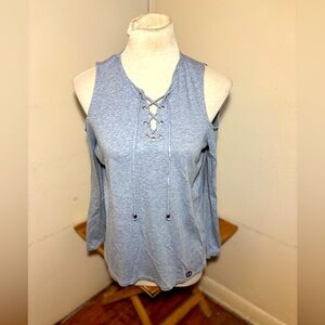 Michael Kors Lace Up Cold Shoulder Top